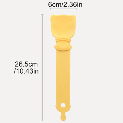 Cat Strip Scoop Squeezer Feeder Snack Spoon Easy Cat Feeding Treats - Green