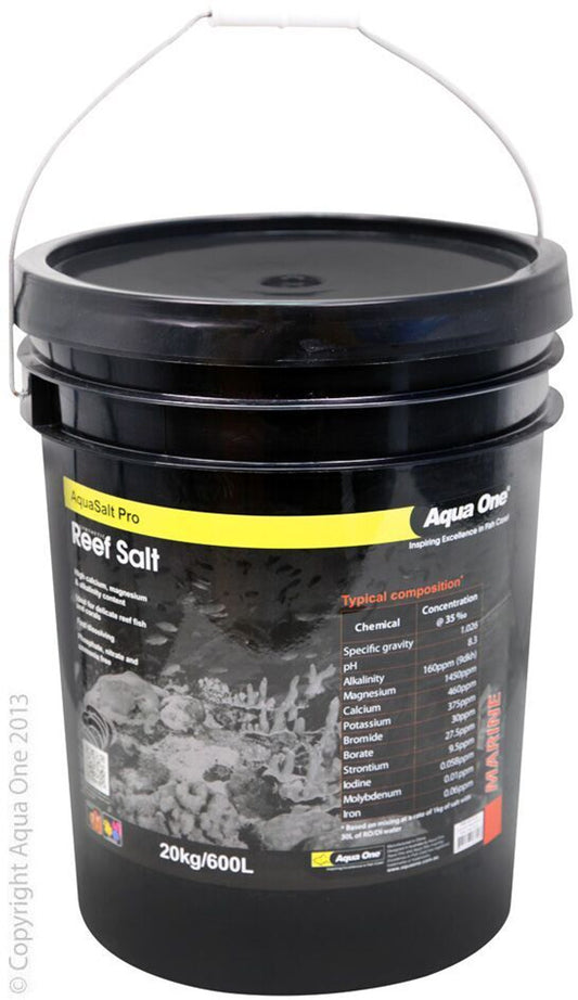 Aqua One Synthetic Reef Salt 20kg Bucket 600L - Mega Pet Store