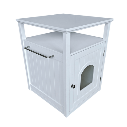 Jasper 2 Cat Litter Cabinet, White - Mega Pet Store