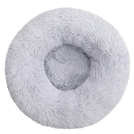 Medium-50cm light-grey PawfectFriend Dog Pet Cat Calming Bed Plush Beds Large Fluffy Donut Comfy Cushion Puppy Mat - Mega Pet Store