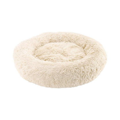 XXL-80cm cream PawfectFriend Dog Pet Cat Calming Bed Plush Beds Large Fluffy Donut Comfy Cushion Puppy Mat - Mega Pet Store