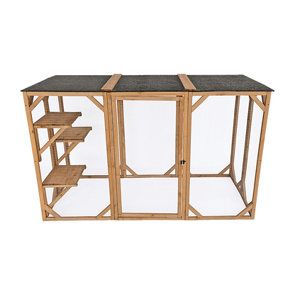 180cm Large Cat Enclosure Wooden Outdoor Cage with 3 Platforms - Mega Pet Store