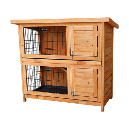 Large Rabbit Hutch with BASE Chicken Coop 2 Storey Guinea Pig Pet Cage House