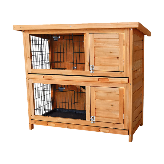 Large Rabbit Hutch with BASE Chicken Coop 2 Storey Guinea Pig Pet Cage House - Mega Pet Store