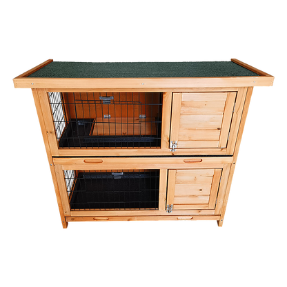 Large Rabbit Hutch with BASE Chicken Coop 2 Storey Guinea Pig Pet Cage House