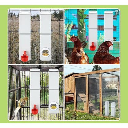 Chicken Bird Feeder Water Dispenser Automatic Waterer Poultry Food Drinker 4L - Mega Pet Store