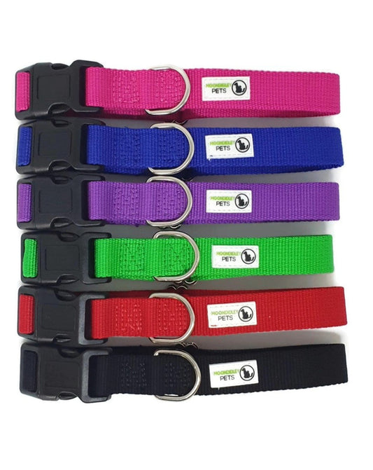 100% Pure Bamboo Fibre Dog Collar Plastic Buckle - Moondidley Pets Medium Red