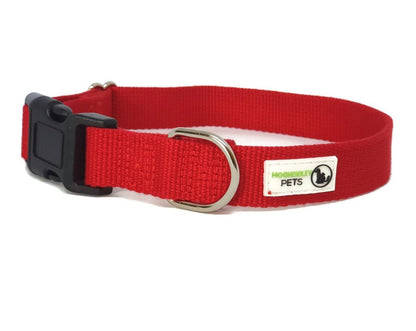 100% Pure Bamboo Fibre Dog Collar Plastic Buckle - Moondidley Pets Medium Red