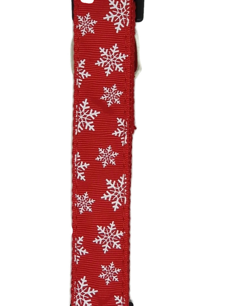 Christmas Dog Collars Adjustable - Moondidley Pets Large Red Snow Flakes