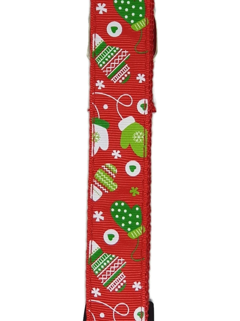 Christmas Dog Collars Adjustable - Moondidley Pets Medium Red Mittens