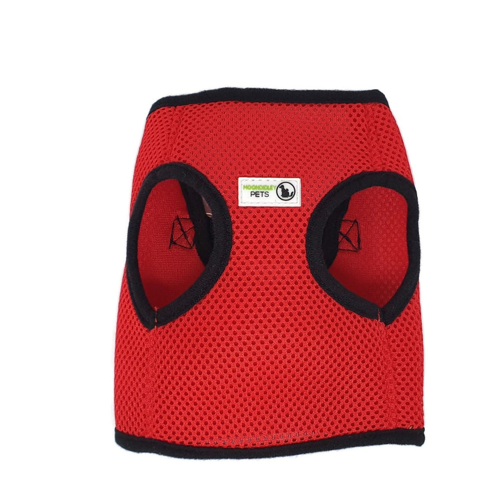 Vest Harness Pet Dog-Cat Step-in Velcro and Buckle Attachments - Moondidley Pets X-Small Red