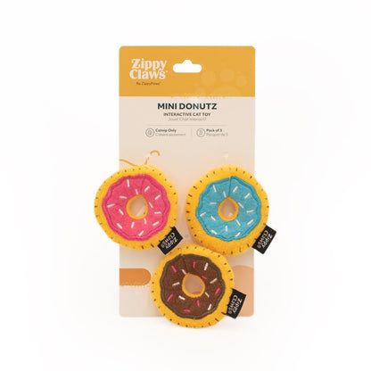 ZippyClaws Mini Donutz 3-Pack Cat Toy Set