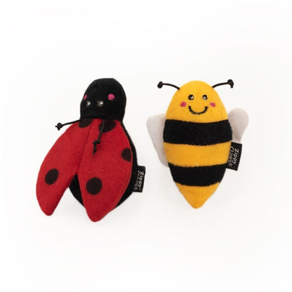 Zippy Paws ZippyClaws Cat Toy, 2 Pack (Ladybug & Bee)