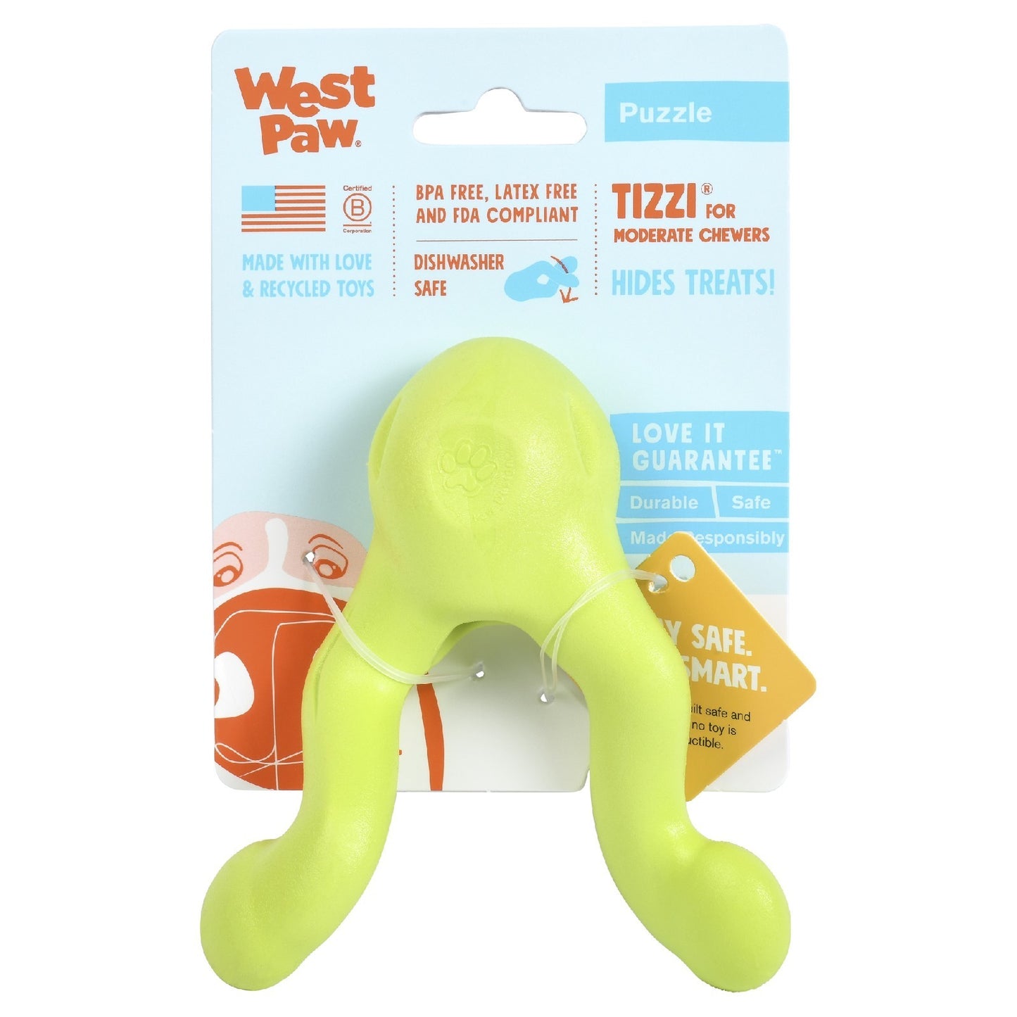 West Paw Tizzi Tug & Fetch Treat-Dispensing Dog Toy