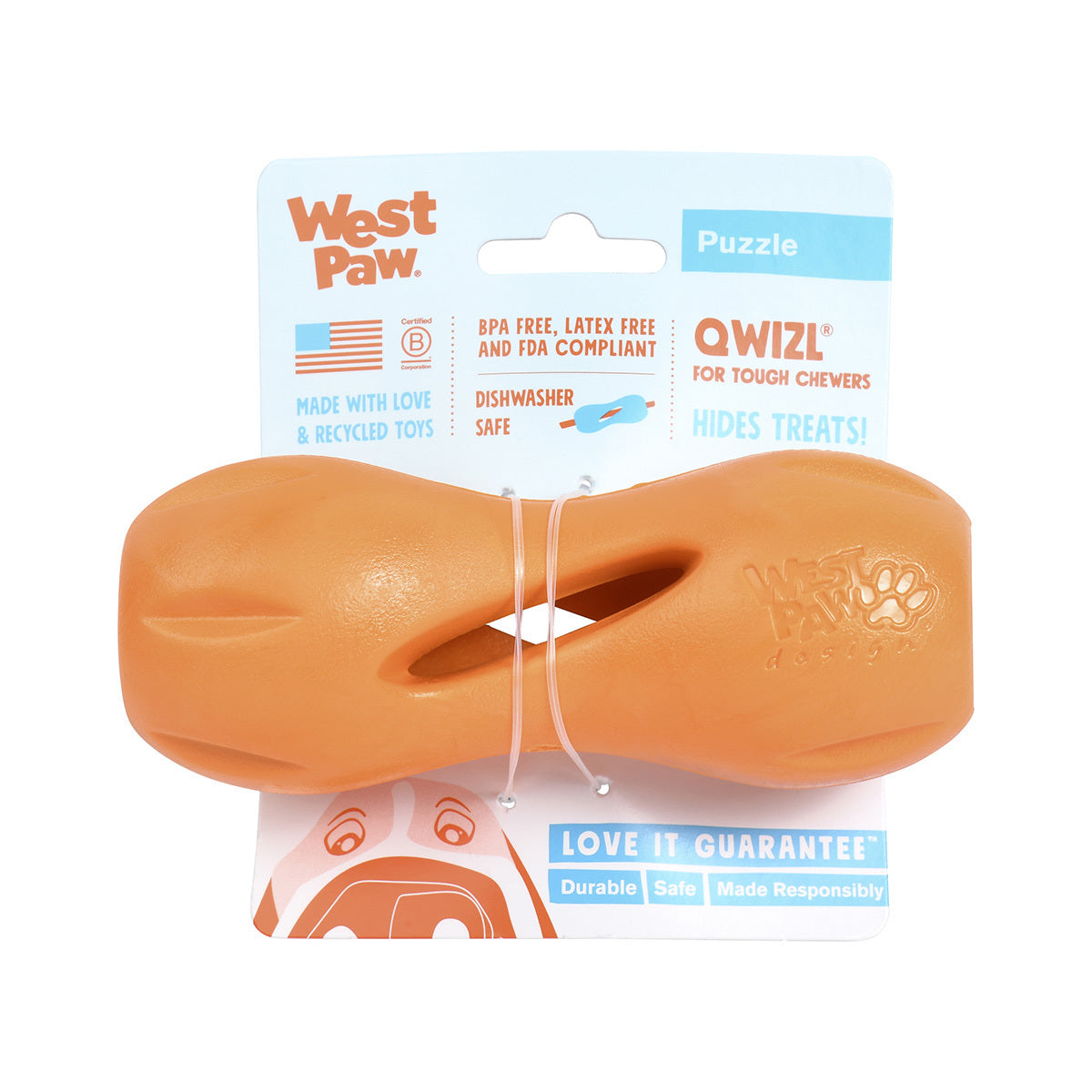 West Paw Qwizl Treat Dispensing & Fetch Dog Chew Toy