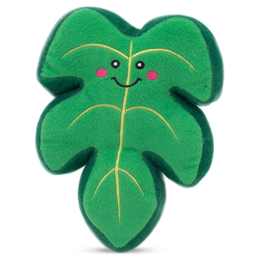 Zippy Paws Squeakie Pattiez Monstera Leaf Plush Squeaker Dog Toy