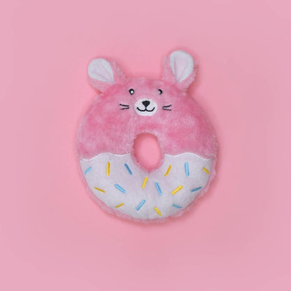 Zippy Paws Donutz Buddies Bunny Plush Squeaker Dog Toy