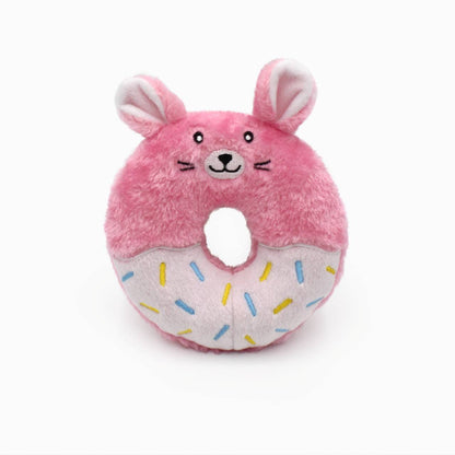 Zippy Paws Donutz Buddies Bunny Plush Squeaker Dog Toy