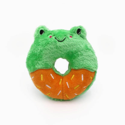 Zippy Paws Donutz Buddies Frog Plush Squeaker Dog Toy