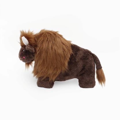 Zippy Paws Wooliez Billie the Bison Plush Squeaker Dog Toy