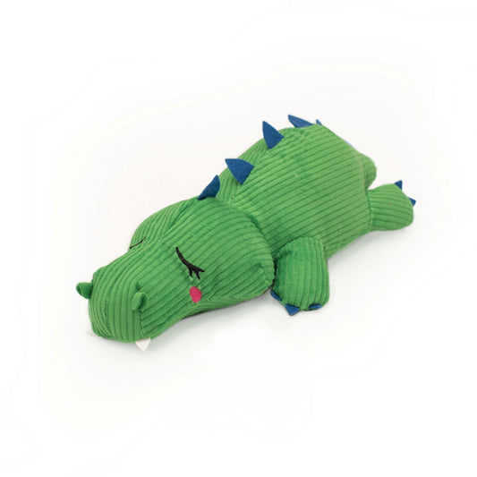 Zippy Paws Snooziez with Silent Shhhqueaker Alligator Plush Dog Toy