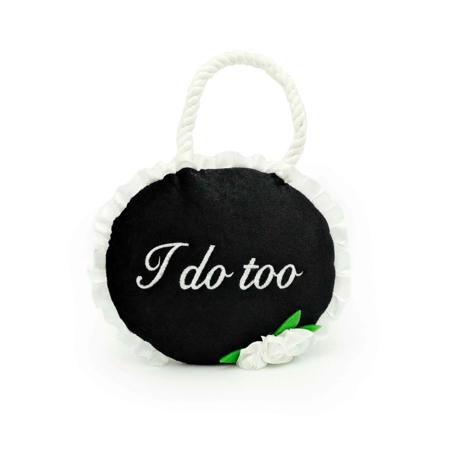 Zippy Paws Squeakie Pattiez "I Do Too" Wedding Sign Plush Squeaker Dog Toy