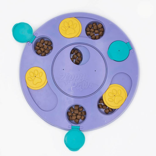 Zippy Paws SmartyPaws Puzzler Feeder Interactive Dog Toy- Purple