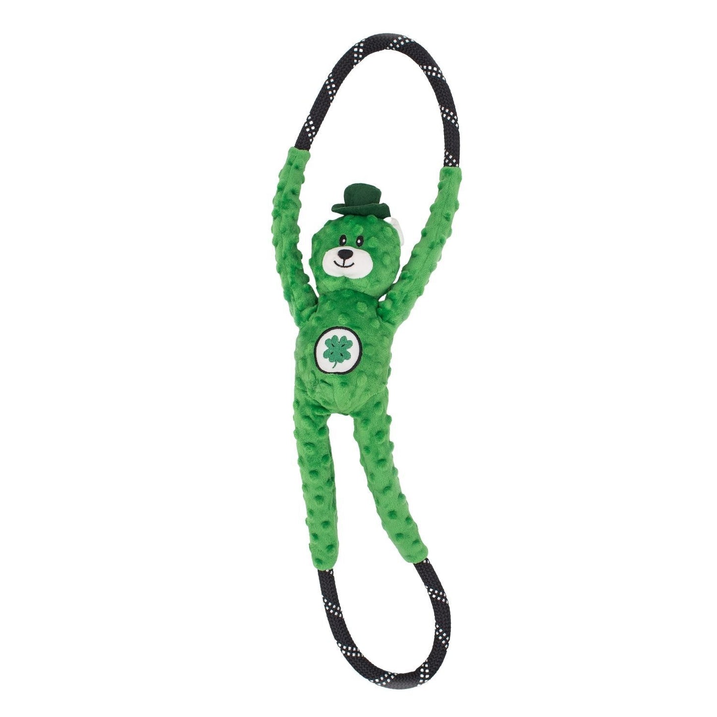 Zippy Paws St. Patrick's RopeTugz Lucky Bear Interactive Dog Toy