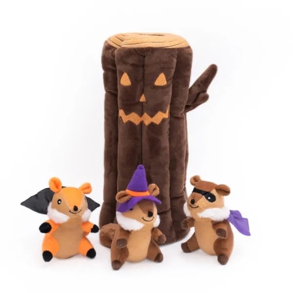 Zippy Paws Halloween Burrow Haunted Log Dog Toy