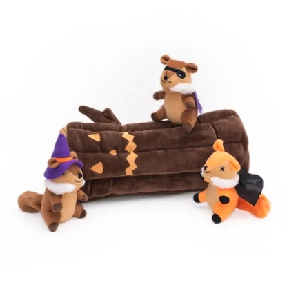 Zippy Paws Halloween Burrow Haunted Log Dog Toy