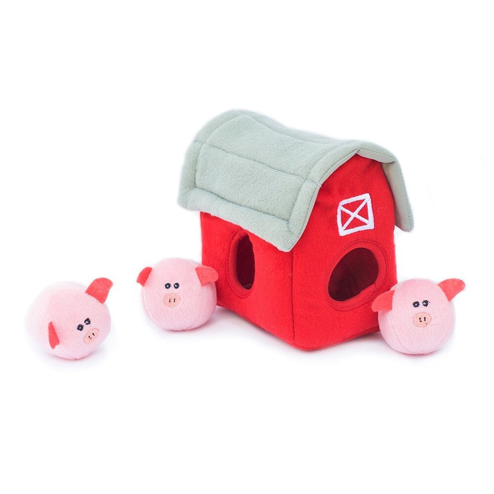 Zippy Paws Burrow Bubble Babiez & Pig Barn Interactive Dog Toy