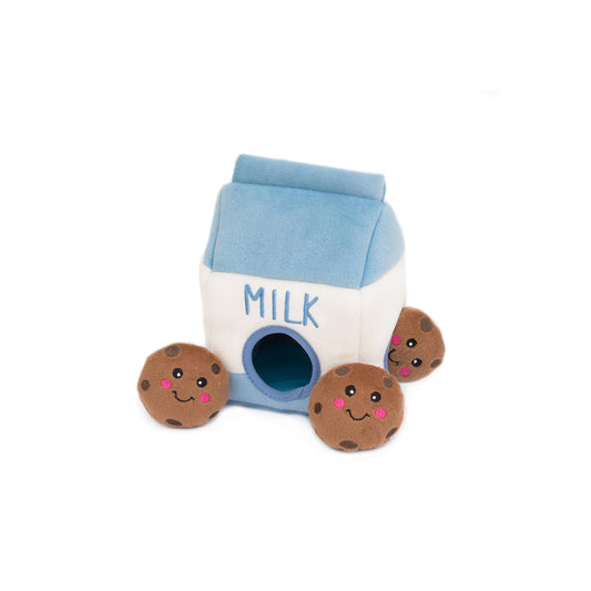 ZippyPaws Burrow Milk and Cookies Interactive Dog Toy