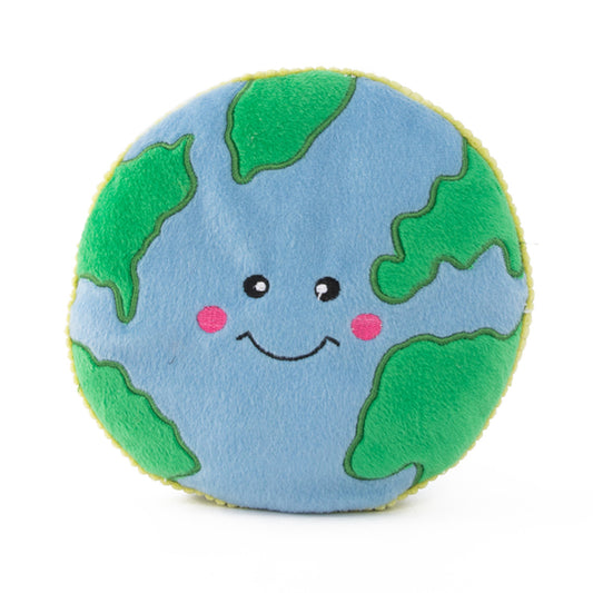 Zippy Paws Squeakie Pattiez Earth Plush Squeaker Dog Toy