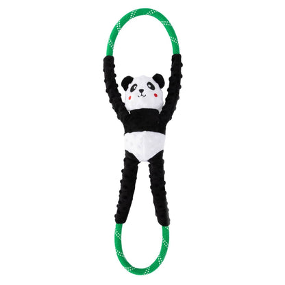 Zippy Paws RopeTugz Panda Plush Squeaker Dog Toy