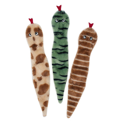 ZippyPaws Skinny Peltz Desert Snakes Squeaker Dog Toy- Pack of 3 (Large)