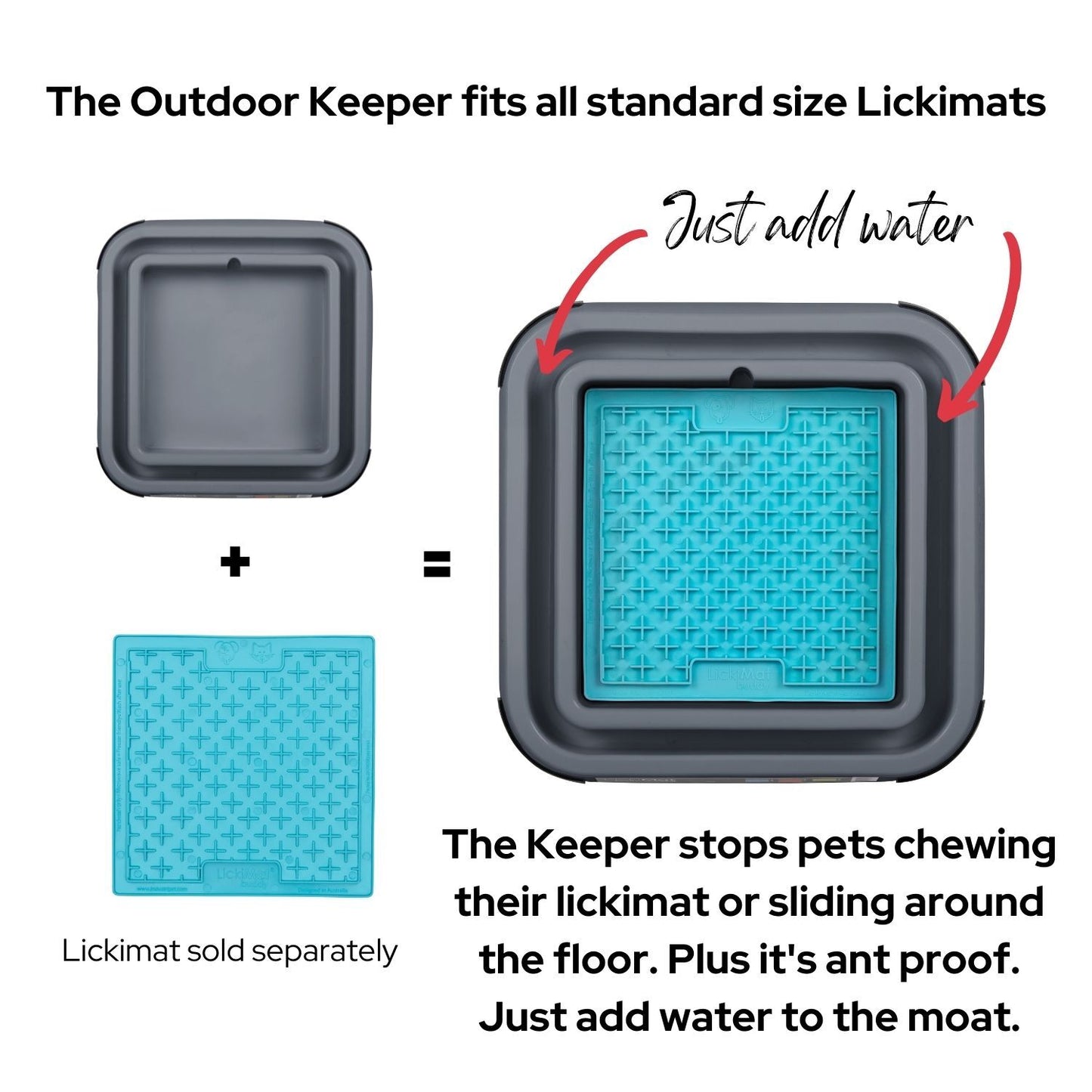 Lickimat Outdoor Keeper Pad Holder Bundle with 3 Original Lickimat Slow Dog Feeders